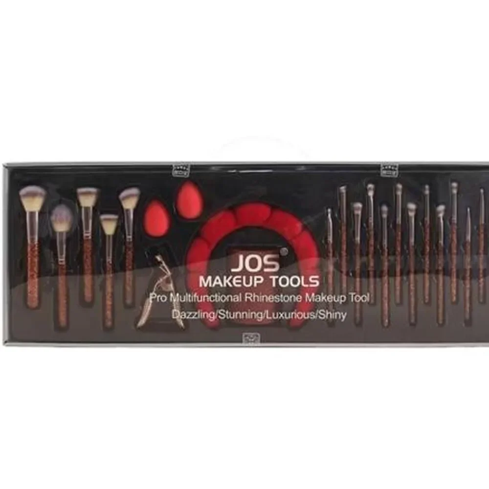 Red Glitter Handle 23pc Pro Makeup Brush Set